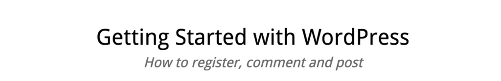 getting started with wordpress header